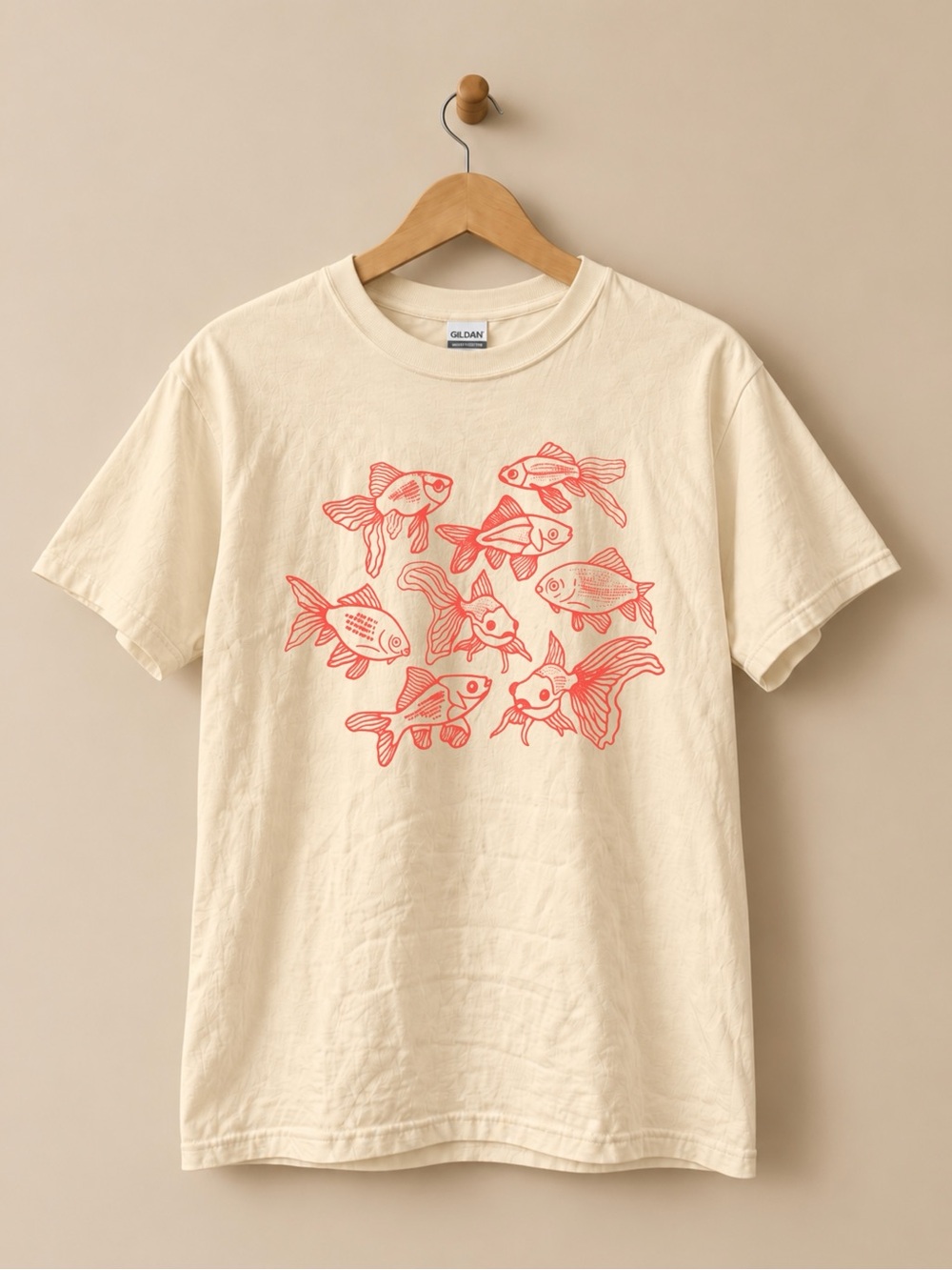 Red Goldfish Graphic Tee Vintage Fish Aquatic Unisex T-shirt